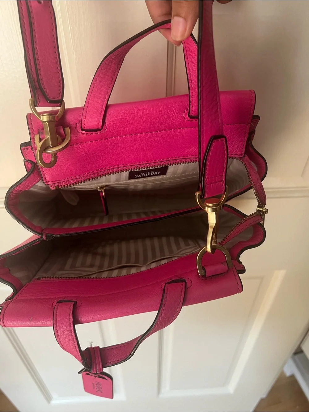 kate spade Saturday Bright Pink Leather Satchel